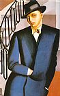 The Marquis DAfflitto on a Staircase by Tamara de Lempicka